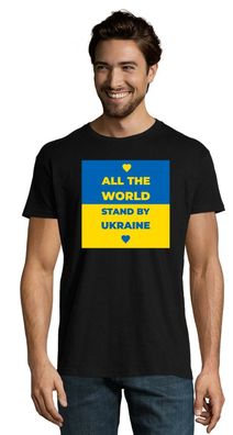 Blondie & Brownie Herren T-Shirt Shirt Logo All the World stand by Ukraine War