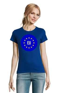 Blondie & Brownie Damen T-Shirt Logo Print EU Europäische Union Nato Ukraine War