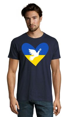 Blondie & Brownie Herren T-Shirt Shirt Logo Ukraine Love Frieden Herz Peace War