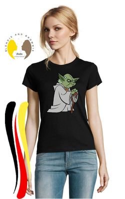 Blondie & Brownie Fun Damen Shirt Yedi Yoda R2D2 Wars Droide Star Vader Print