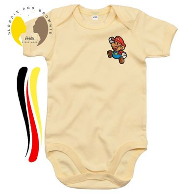 Blondie & Brownie Baby Kinder Fun Strampler Body Shirt Mario Patch Luigi Yoshi