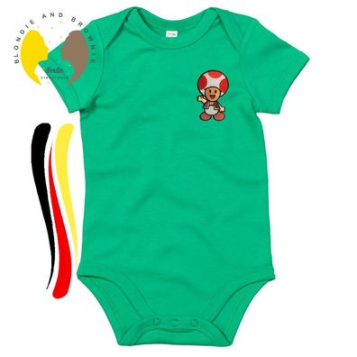 Blondie & Brownie Baby Kinder Strampler Body Shirt Toad Stick Patch Mario Luigi