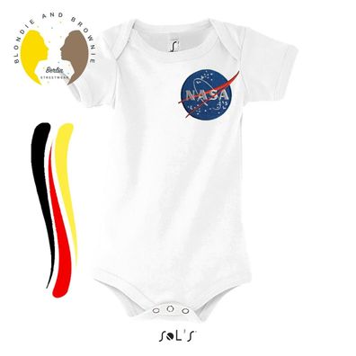 Blondie & Brownie Baby Kinder Strampler Body Shirt NASA Patch Space Stars USA