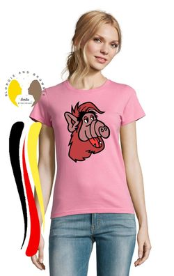 Blondie & Brownie Damen T-Shirt Kong Alf Melmac Katzen Liebhaber Alien Geek Nerd