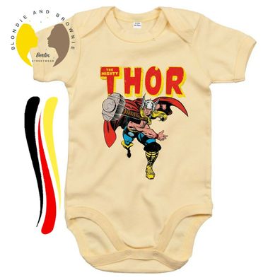 Blondie & Brownie Baby Strampler Body Shirt Mighty Thor Cartoon Iron Man Nerd