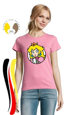 Blondie & Brownie Damen Fun T-Shirt Peach Prinzessin Mario Nintendo Yoshi Luigi