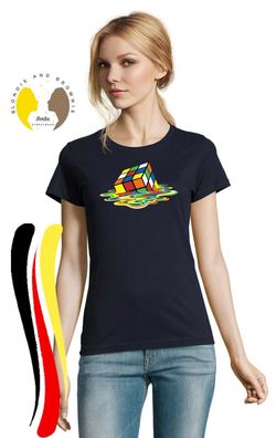 Blondie & Brownie Damen Fun T-Shirt Zauberwürfel Cube Rubix Nerd Sheldon Comicon