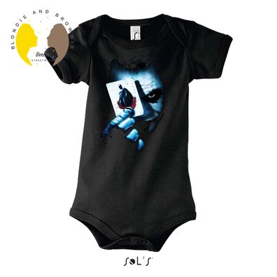 Blondie & Brownie Fun Baby Strampler Body Shirt Joker Karte Smile Gotham Nerd