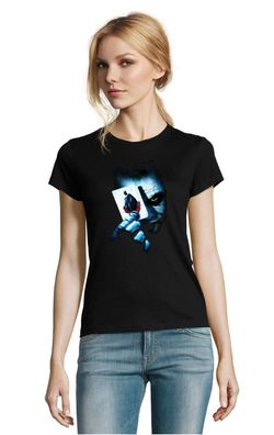 Blondie & Brownie Damen Fun T-Shirt Joker Karte Smile Gotham Nerd Sheldon Geek