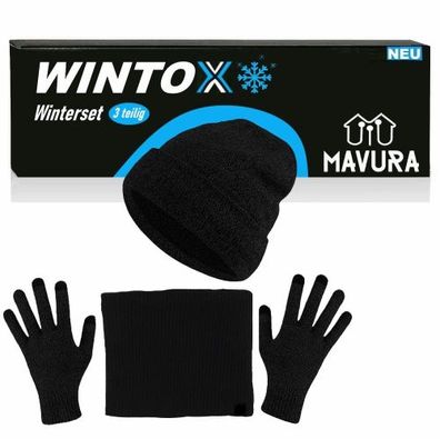 WINTOX Winter Set bestehend aus Wintermütze, Schlauchschal & Handschuhe für Damen & H
