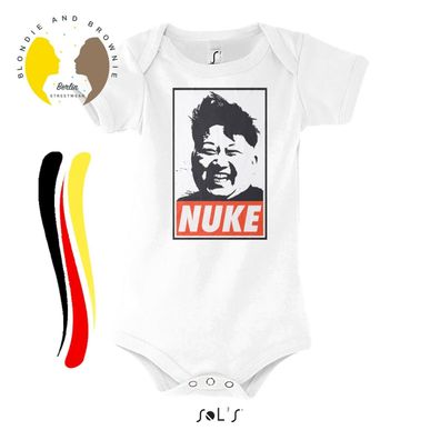Blondie & Brownie Baby Strampler Body Shirt Nuke Atom Bomb Nordkorea Diktator