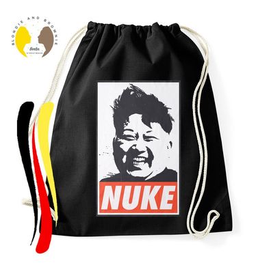 Blondie & Brownie Baumwoll Fun Beutel Tasche Nuke Atom Bomb Nordkorea Diktator