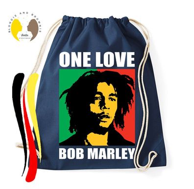 Blondie & Brownie Fun Baumwoll Beutel Tasche One Love Bob Marley Weed Smoke 420