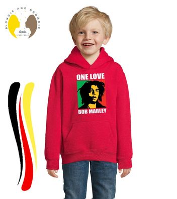 Blondie & Brownie Kinder Hoodie Pullover One Love Bob Marley Weed Smoke 420 Gras