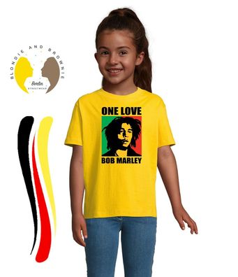 Blondie & Brownie Kinder Baby T-Shirt One Love Bob Marley Weed Smoke 420 Gras