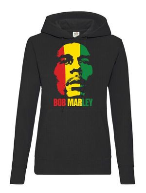 Blondie & Brownie Damen Hoodie Pullover Kapuze One Bob Marley Love Weed Smoke
