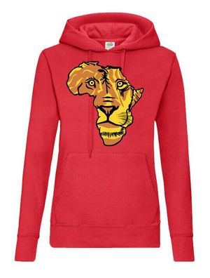 Blondie & Brownie Fun Damen Hoodie Pullover Afrika Lion Löwe König Simba Tiger