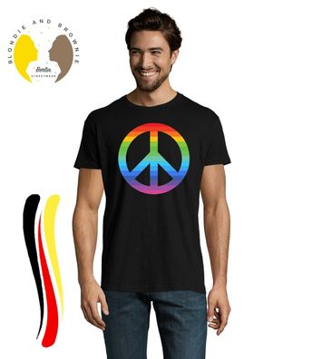 Blondie & Brownie Fun Herren T-Shirt Peace LGBTQ Gay Frieden Pride Afrika No War