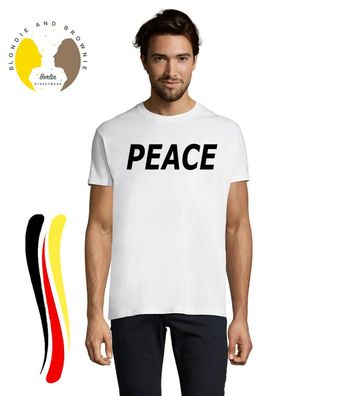 Blondie & Brownie Fun Herren T-Shirt Shirt Frieden Peace No War Ukraine Freiheit