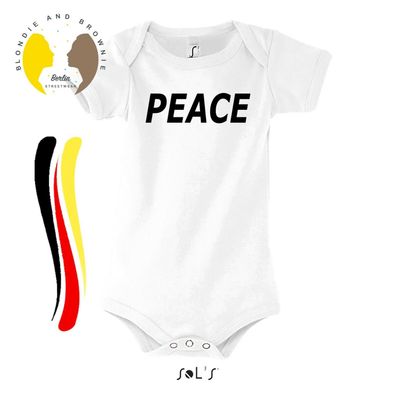 Blondie & Brownie Baby Strampler Body Shirt Frieden Peace No War Ukraine Freedom