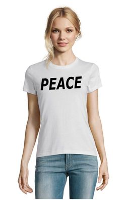 Blondie & Brownie Damen T-Shirt Frieden Peace No War Ukraine Freiheit Freedom
