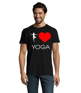 Blondie & Brownie Herren T-Shirt I Love Yoga Liebe Zen Namaste Peace Meditation