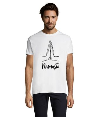 Blondie & Brownie Fun Herren T-Shirt Namaste Yoga Spiritualität Meditation Peace