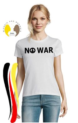 Blondie & Brownie Damen Fun T-Shirt No More War World Peace Frieden Love Freedom