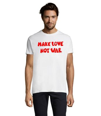 Blondie & Brownie Herren T-Shirt Make Love Not War Peace Welt Frieden Freedom