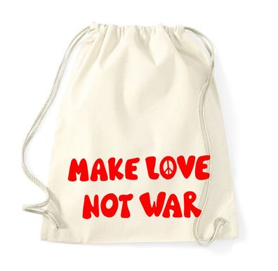 Blondie & Brownie Baumwoll Beutel Tasche Make Love Not War Peace Welt Frieden