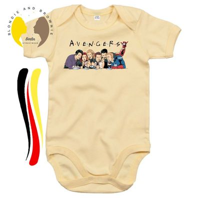 Blondie & Brownie Baby Fun Strampler Body Shirt Avengers Friends Iron Man Hulk