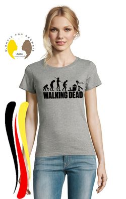 Blondie & Brownie Damen Fun Shirt Walking Zombie Dead Evolution Rick Apokalypse