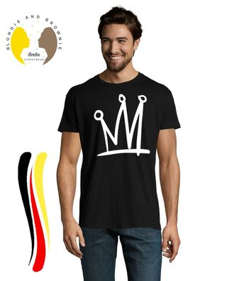 Blondie & Brownie Herren Fun T-Shirt Krone Crown König King Queen Prince Spruch