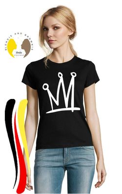 Blondie & Brownie Fun Damen T-Shirt Krone Crown König King Queen Prince Spruch
