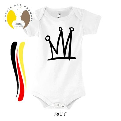 Blondie & Brownie Baby Strampler Body Shirt Krone Crown König King Queen Prince