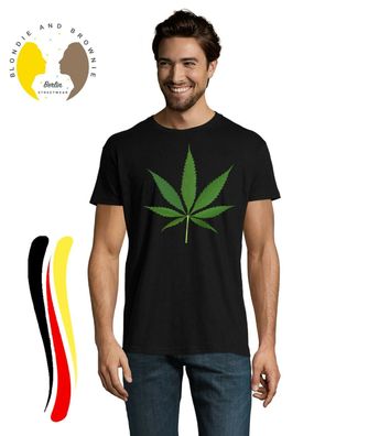 Blondie & Brownie Herren Fun T-Shirt Hanf Weed Cannabis Blatt 420 Dope Raggae