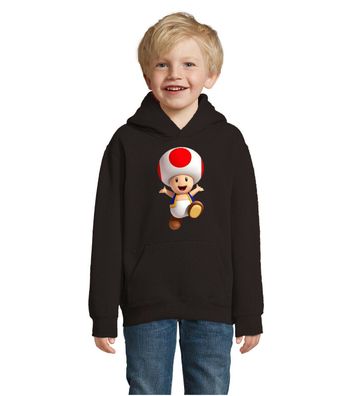 Blondie & Brownie Kinder Hoodie Pullover Toad Super Mario Luigi Mushroom Level