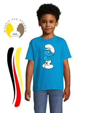 Blondie & Brownie Fun Kinder T-Shirt Schlaubi Schlumpf Lustig Cartoon Schlümpfe
