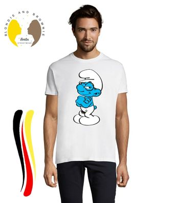 Blondie & Brownie Fun Herren T-Shirt Shirt Schlaubi Schlumpf Cartoon Schlümpfe