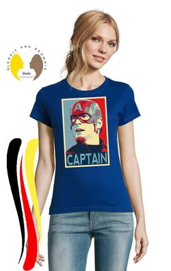 Blondie & Brownie Damen T-Shirt Avengers Captain America Pop Art Iron Man Thor