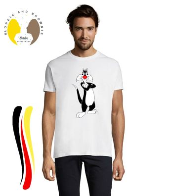 Blondie & Brownie Herren T-Shirt Silvester Katze Looney Tweety Tunes Bugs Bunny