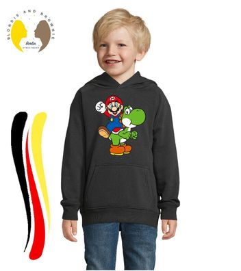 Blondie & Brownie Kinder Hoodie Pullover Mario und Yoshi Nintendo Luigi Super