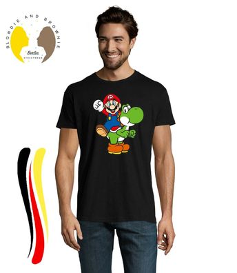 Blondie & Brownie Fun Herren Shirt Mario und Yoshi Nintendo Luigi Super Peach