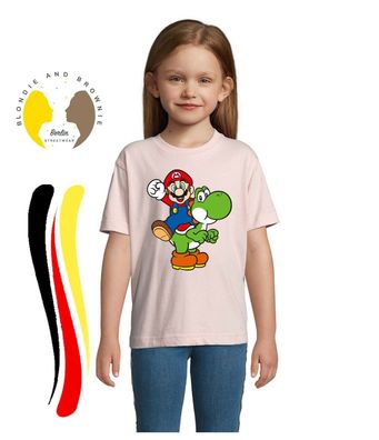 Blondie & Brownie Fun Kinder Baby Shirt Mario und Yoshi Nintendo Luigi Super