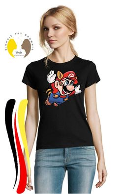 Blondie & Brownie Fun Damen Shirt Mario Fligh Nintendo Luigi Yoshi Super Peach