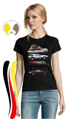 Blondie & Brownie Damen Fun T-Shirt A Team Delorean Knight Ecto Film Rider Ghost
