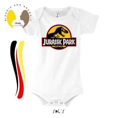 Blondie & Brownie Baby Strampler Body Shirt Jurassic T-Rex Park Dinosaurier Dino