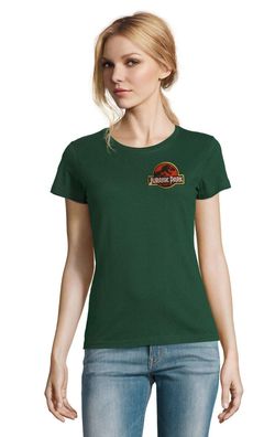 Blondie & Brownie Damen Fun Shirt Jurassic Park Patch Stick Dinosaurier World