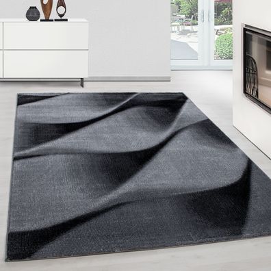 Teppich modern design teppich Rechteck Pflegeleicht Abstrakt Wellen Schwarz