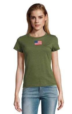 Blondie & Brownie Damen USA Amerika Army Shirt Print Nato Peace War Selenskyj